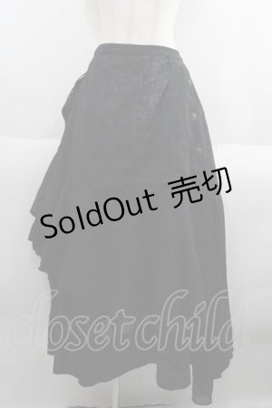 画像: NAOTO SEVEN / オーバースカート付きスカート  ブラック I-25-05-23-087-HN-SK-HD-ZI