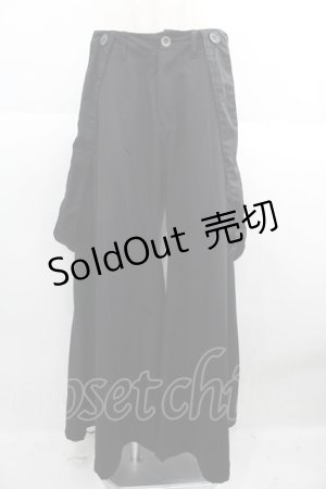 画像: Sixh / 裾ドクロワイドパンツ  黒Ｘシルバー I-25-05-23-094-HN-PA-HD-ZI
