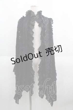 画像: NAOTO SEVEN / スパンコールレースストール  黒 I-25-05-23-101-HN-ZA-HD-ZI