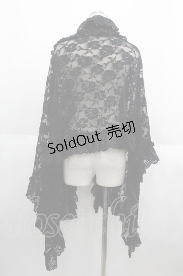 画像2: NAOTO SEVEN / スパンコールレースストール  黒 I-25-05-23-101-HN-ZA-HD-ZI (2)