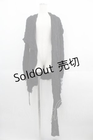 画像: NAOTO SEVEN / メッシュ生地カーディガン  ブラック I-25-05-23-020-HN-TO-HD-ZI