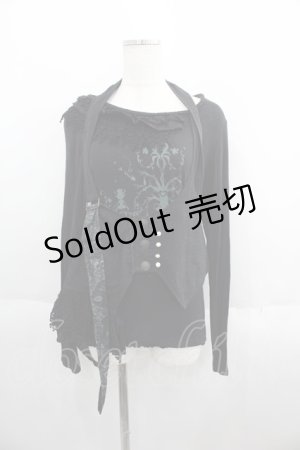 画像: GRAMM / ジレ付きロングTシャツ  ブラック I-25-05-23-024-HN-TO-HD-ZI