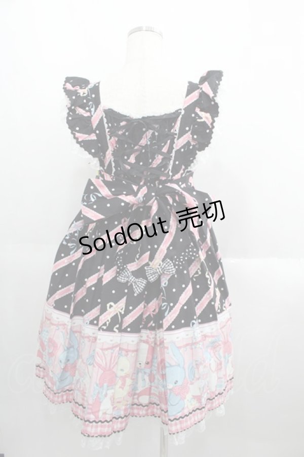 画像2: Angelic Pretty / MELODY TOYSハイウエストジャンパースカート  黒 I-25-05-23-027-AP-OP-HD-ZI (2)