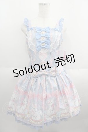 画像: Angelic Pretty / Dolly Catローウエストジャンパースカート  サックス I-25-05-23-028-AP-OP-HD-ZI