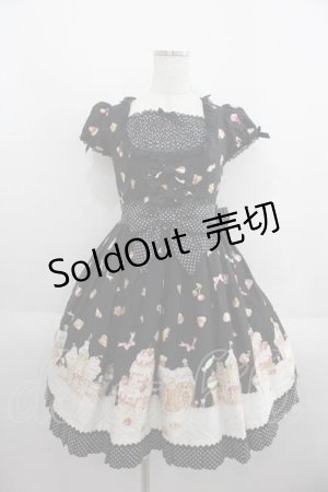 画像: Angelic Pretty / お菓子の国ワンピース  黒 I-25-05-29-054-AP-OP-HD-ZI