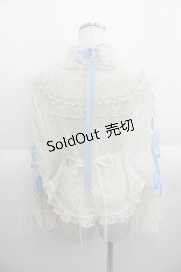 画像2: BABY,THE STARS SHINE BRIGHT / Effeuiller la Margueriteレースブラウス  生成りＸサックス I-25-05-29-007-BA-BL-HD-ZI (2)