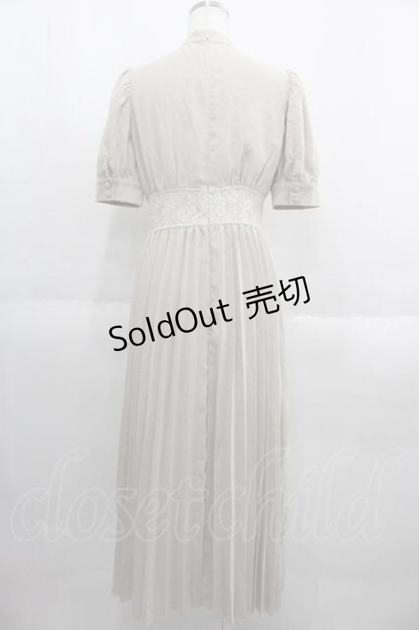 画像2: An MILLE / ウエストレース切り替えロングワンピース  ベージュＸ白 I-25-05-29-069-EL-OP-HD-ZI (2)