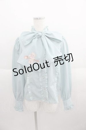 画像: 【SALE】axes femme Kawaii / スプーン持ちのクマさんブラウス  サックス I-25-05-29-010-AX-BL-HD-ZT497