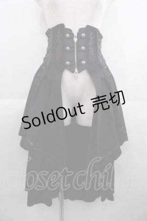画像: Ozz oneste / 薔薇刺繍コルセット  黒Ｘ赤 I-25-05-29-096-OO-ZA-HD-ZI