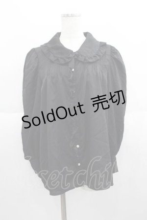 画像: axes femme POETIQUE / フリル襟ブラウス  黒 I-25-05-29-011-AX-BL-HD-ZI