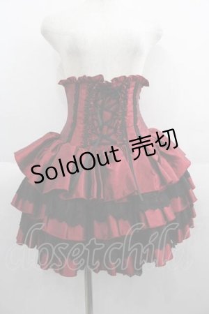 画像: ATELIER PIERROT / ミニコルセットスカート  赤Ｘ黒 I-25-05-29-099-EL-SK-HD-ZI