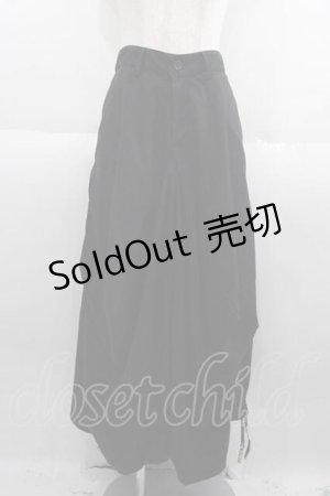 画像: gouk / 後ろポケットサルエルパンツ  ブラック I-25-05-29-100-GO-PA-HD-ZI