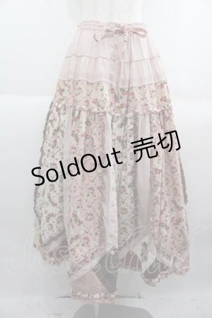 画像: PINK HOUSE / エターナルローズパッチワークスカート  ピンク I-25-05-29-105-LO-SK-HD-ZI