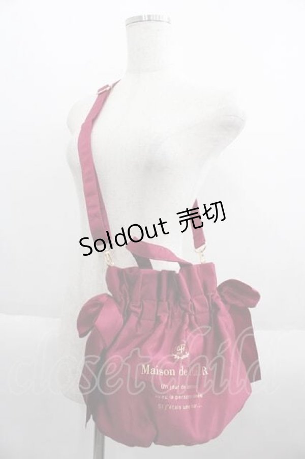 画像1: Maison de FLEUR / ギャザー2WAYショルダーバッグ  ボルドー I-25-05-29-112-LO-BG-HD-ZI (1)