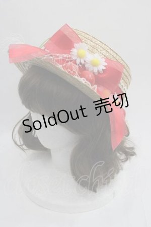 画像: Angelic Pretty / Cherryストローハット  赤Ｘ白Ｘブラウン I-25-05-29-113-AP-AC-HD-ZT-K007