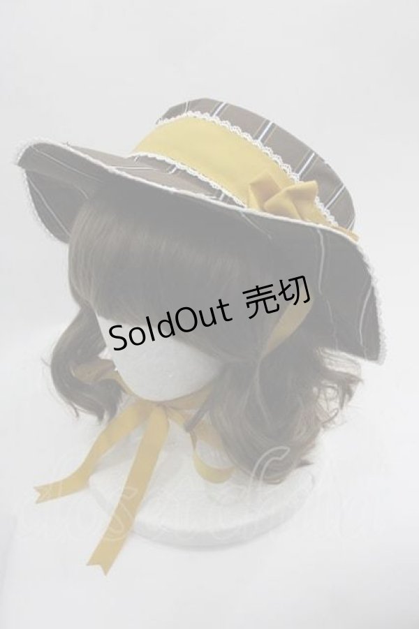 画像1: ALICE and the PIRATES / チュロスストライプカンカン帽  ブラウン I-25-05-29-116-PA-AC-HD-ZI (1)