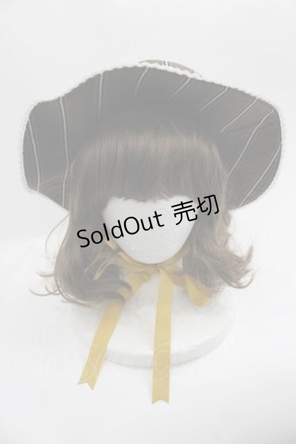 画像2: ALICE and the PIRATES / チュロスストライプカンカン帽  ブラウン I-25-05-29-116-PA-AC-HD-ZI (2)