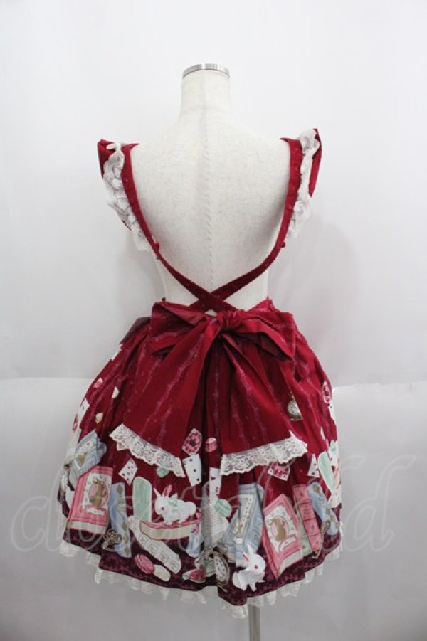 画像2: Angelic Pretty / Wonder Storyエプロン風スカート  ボルドー I-25-06-01-051-AP-SK-HD-ZI (2)