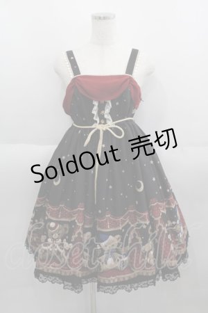 画像: Angelic Pretty / Dream Bearジャンパースカート  黒 I-25-06-01-055-AP-OP-HD-ZI