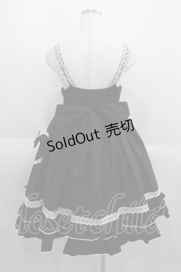 画像2: BABY,THE STARS SHINE BRIGHT / くみゃちゃんのHeart Sugar Decorationジャンパースカート  黒Ｘ白 I-25-06-01-056-BA-OP-HD-ZI (2)