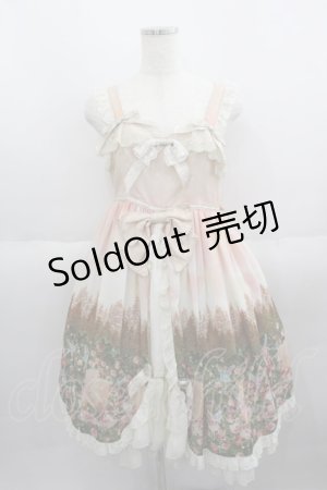画像: BABY,THE STARS SHINE BRIGHT / 月夜の森の AURORA Soiree 柄プリンセスジャンパースカート  ピンク I-25-06-01-058-BA-OP-HD-ZI