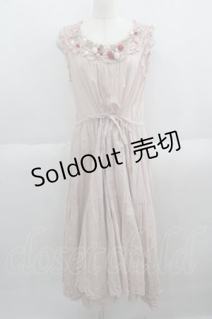 画像: PINK HOUSE / 苺ニットモチーフ付きノースリーブワンピース  ピンク I-25-06-01-088-LO-OP-HD-ZI