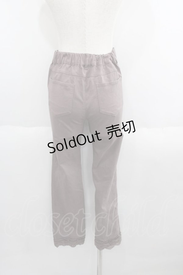 画像2: axes femme / 裾レースストレッチパンツ  ブラウン I-25-06-01-115-AX-PA-HD-ZT495 (2)