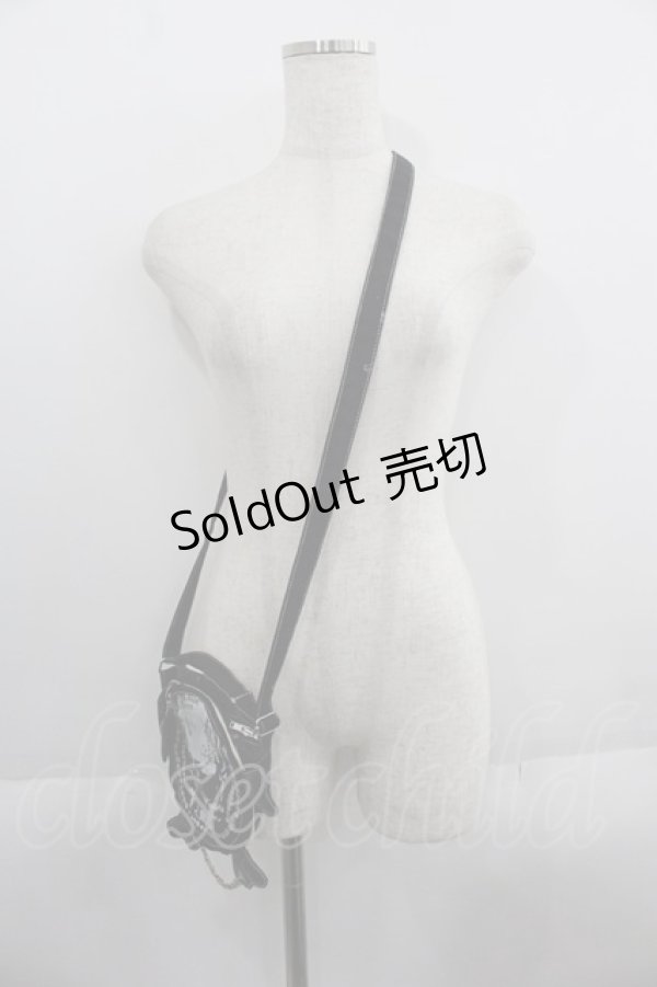 画像1: HN+nois / ドクロポシェット  ブラック I-25-06-01-121-HN-BG-HD-ZT-K026 (1)