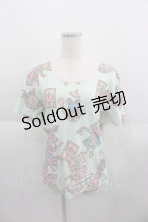 画像: MALKOMALKA / 不思議の国のアリスモチーフTシャツ  ミント I-25-06-01-036-PU-TS-HD-ZI