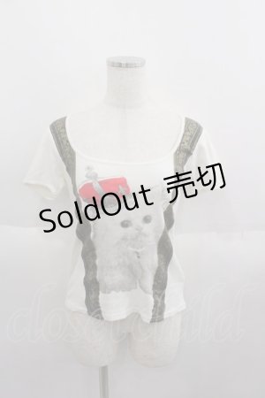 画像: CHOICE / 王冠猫pt半袖ショート丈Tシャツ M ホワイト I-25-06-01-038-PU-TS-HD-ZI