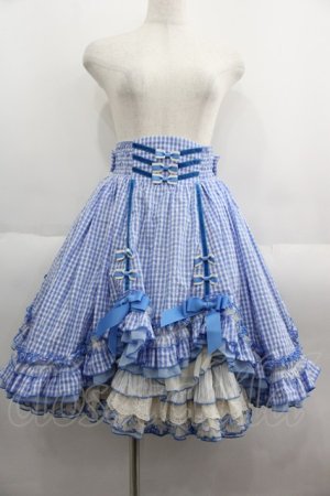 画像: Hoshibako Works / MARION CREPES ×HoshibakoWorks デコレーションバッスルスカート  青 I-25-06-04-076-EL-SK-HD-ZI