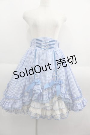 画像: Hoshibako Works / MARION CREPES ×HoshibakoWorks デコレーションバッスルスカート  青 I-25-06-04-076-EL-SK-HD-ZI