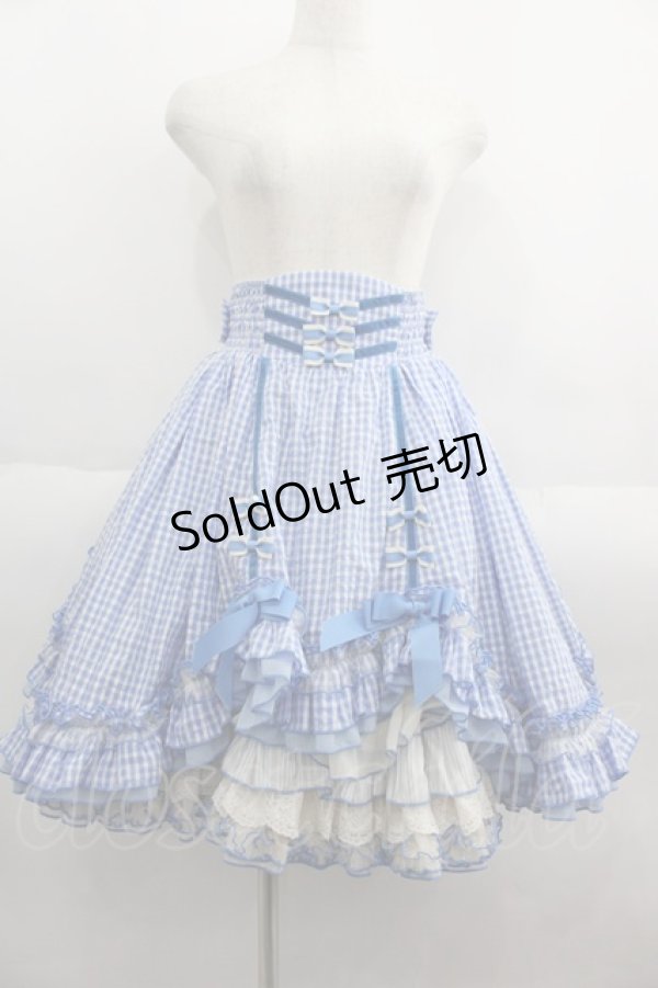 画像1: Hoshibako Works / MARION CREPES ×HoshibakoWorks デコレーションバッスルスカート  青 I-25-06-04-076-EL-SK-HD-ZI (1)
