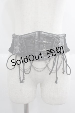 画像: Ozz Croce / チェーン付きゴムベルト  ブラック I-25-06-04-095-OO-ZA-HD-ZI