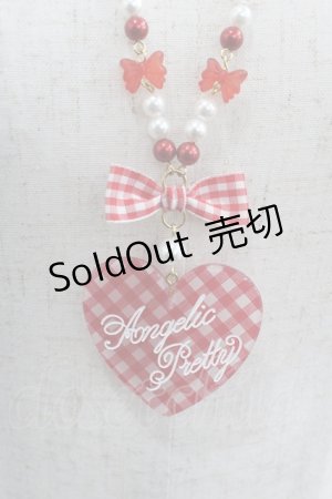 画像: Angelic Pretty / Lovelyギンガムネックレス  赤チェック I-25-06-04-098-AP-AC-HD-ZI
