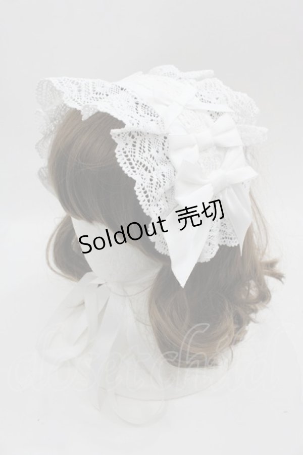 画像1: axes femme kawaii / トーションレースヘッドドレス  白 I-25-06-04-108-AX-AC-HD-ZI (1)