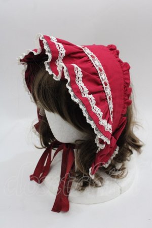 画像: Angelic Pretty / HAT お嬢様のクラシカルハーフボンネット  ボルドー I-25-06-04-110-AP-AC-HD-ZI