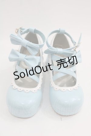 画像: axes femme kawaii / ダブルリボンスカラップシューズ M サックス I-25-06-04-124-AX-SH-HD-ZI