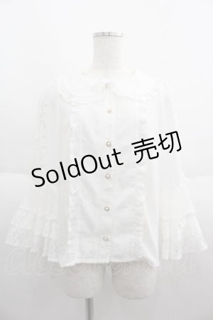 画像: axes femme kawaii / レーシー姫袖ブラウス  白 I-25-06-04-003-AX-BL-HD-ZI