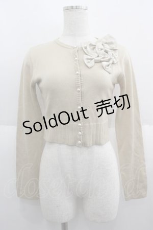 画像: JESUS DIAMANTE / パール&リボンカーディガン  ベージュ I-25-06-04-024-JE-TO-HD-ZI