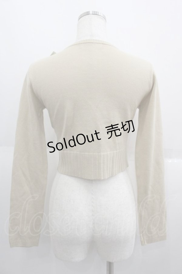 画像2: JESUS DIAMANTE / パール&リボンカーディガン  ベージュ I-25-06-04-024-JE-TO-HD-ZI (2)