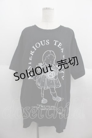 画像: Candy Stripper / MISTERIOUS TEA PARTY BIG Tシャツ  黒Ｘ白 I-25-06-04-034-PU-TS-HD-ZI