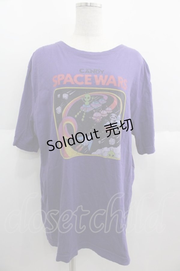 画像1: Candy Stripper / SPACE WARS Tシャツ  パープル I-25-06-04-036-PU-TO-HD-ZI (1)
