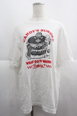 画像: Candy Stripper / CANDY'S BURGER TEE 3 白Ｘ赤Ｘ黒 I-25-06-04-039-PU-TO-HD-ZI
