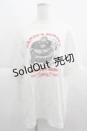 画像: Candy Stripper / CANDY'S BURGER TEE 3 白Ｘ赤Ｘ黒 I-25-06-04-039-PU-TO-HD-ZI