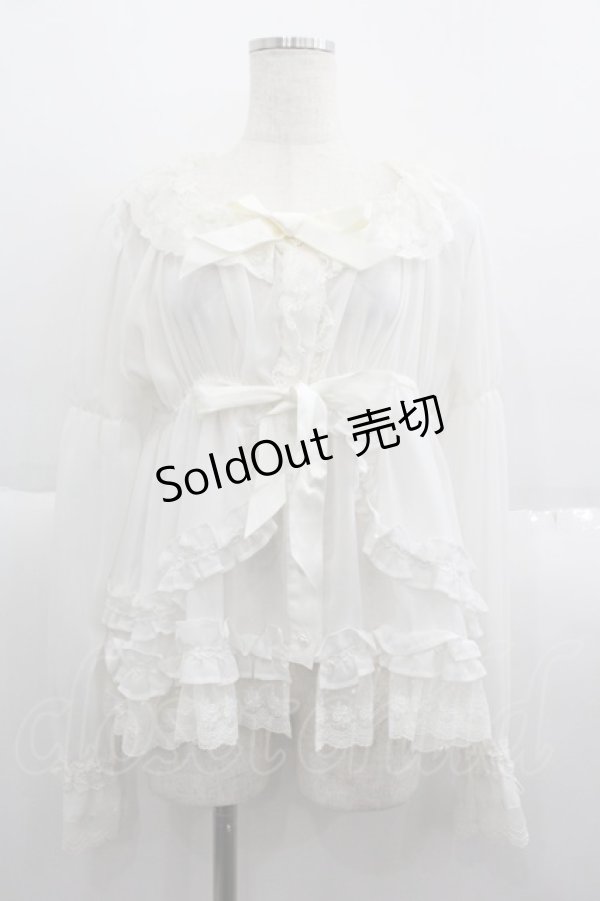 画像1: BABY,THE STARS SHINE BRIGHT / ジュリエットローズブラウス  白 I-25-06-08-001-BA-BL-HD-ZI (1)