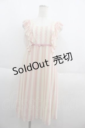 画像: Emily Temple cute / シフォンストライプワンピース  ピンクＸアイボリー I-25-06-08-085-ET-OP-HD-ZI