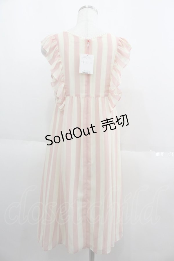 画像2: Emily Temple cute / シフォンストライプワンピース  ピンクＸアイボリー I-25-06-08-085-ET-OP-HD-ZI (2)