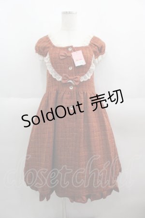 画像: Shirley Temple / リボンツイード半袖ワンピース 160CM ブラウン I-25-06-08-099-ET-OP-HD-ZI