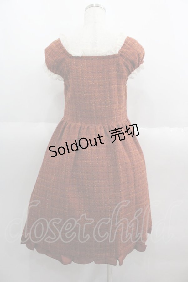 画像2: Shirley Temple / リボンツイード半袖ワンピース 160CM ブラウン I-25-06-08-099-ET-OP-HD-ZI (2)